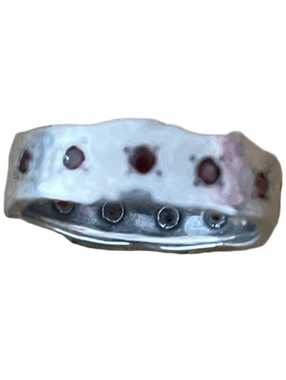 Vintage Sundance Sterling Silver & Garnet Ring - Minimal Stackable Bands